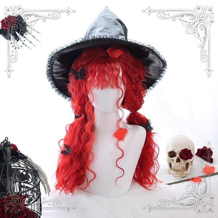 Long Wavy Wig Party Costume Cosplay Witch Red - Modakawa Modakawa