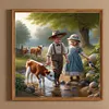 Country Farm Kid-Full Round Diamond Painting 40*40CM
