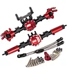 AMK Aluminum Alloy 1/10 RC Crawler AR44 SCX10 II 90047 90046 AX90060 Builders Kit Upgrade (Red Axle Set)