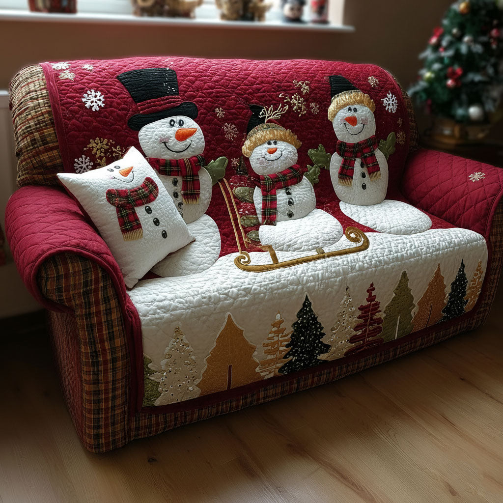 Snow Trio Quilted Sofa Cover NCU0PT10532 everthome