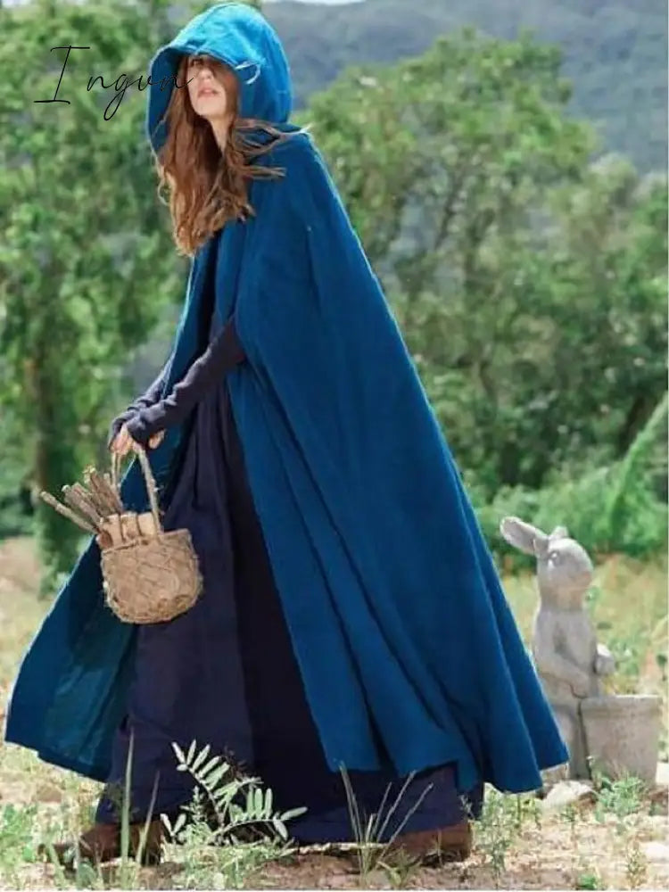 Ingvn - Women’s Coat Cloak / Halloween Capes Long Layered Green Black Blue Gray Stylish Christmas