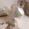 Unicorn Tissue Box Cover,Ceramic Decorative Tissue Box Holder Organizer,Cute Tissue Dispenser Napkin Holder for Bathroom Bedroom Living Room 