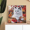 Diamond Painting-DIY Crystal Rhinestone White Cat