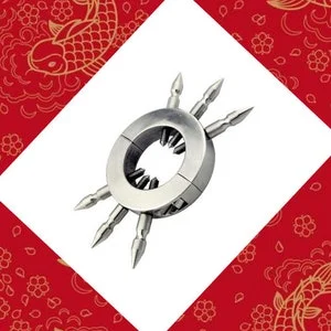 pornhint Pornhint Penis Ring,Chastity Device Stainless Steel Spikes Screw Locking Scrotum Testicle Lock,Ball Stretcher Cock Ring Adult Game Sex Toy BDSM
