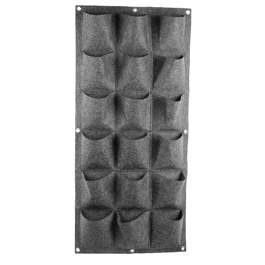 

18 Pockets Non-woven Planting Bag Garden Vertical Hanging Wall Green Plant, 501 Original