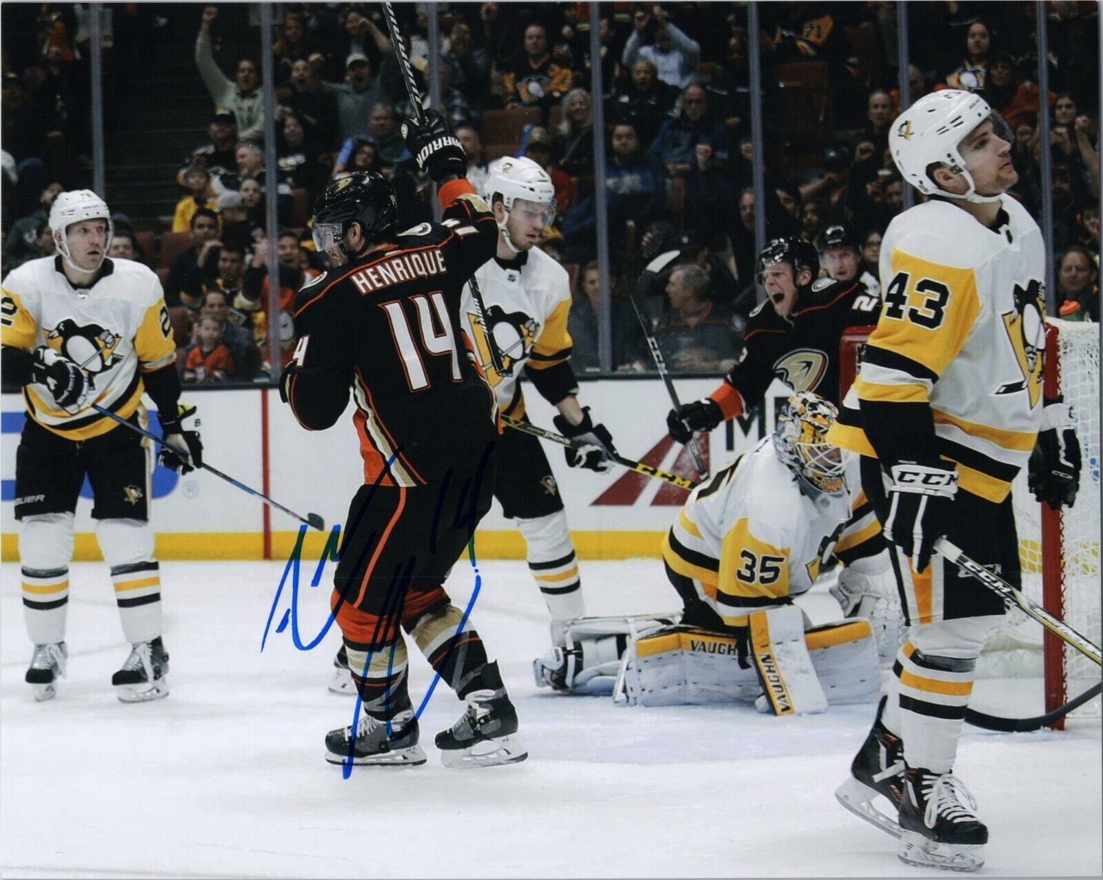 ~~ ADAM HENRIQUE Authentic Hand-Signed Anaheim Ducks