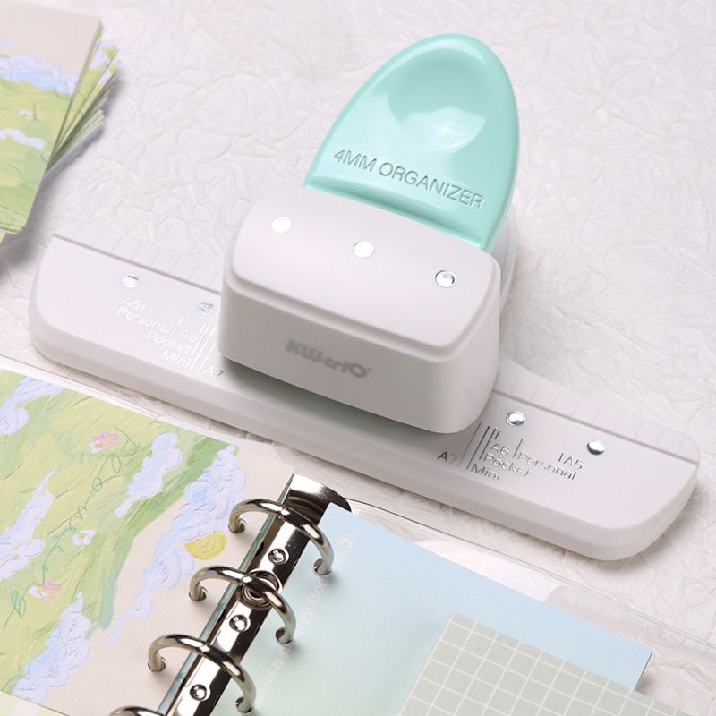 Fromthenon 4mm Paper Punch for A5A6A7 Mini Spiral Notebook Paper Punches for Scrapbooking 3 Hole Puncher Stationery Tools
