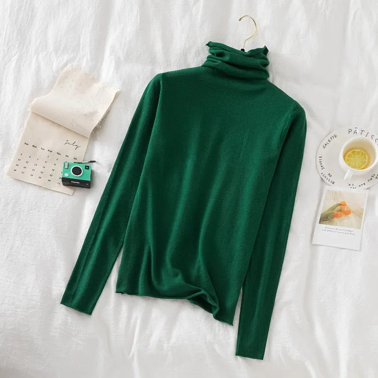 Turtleneck Women Sweaters 2020 Autumn Winter Sweater Knitted Pullover Long Sleeve Woman Sweaters Tops Soft Jumper Pull Femme