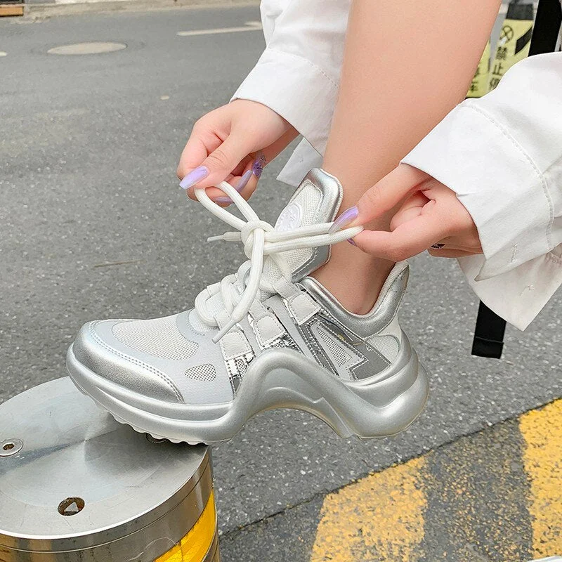 Brand Designer Casual Sneakers For Women Dad Shoes Fashion Sneakers Leisure Shoes 2021 Women's Summer Shoes Chunky Sneaker