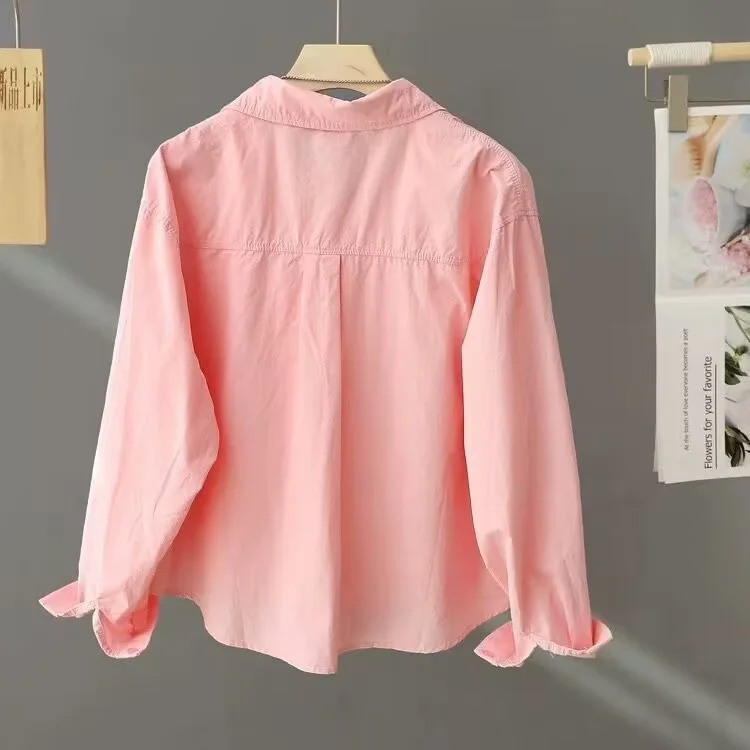 Athvotar Athvotar 2025 Spring And Autumn New White Shirt Women Wearing Short Shirts Spring And Autumn Leisure Top