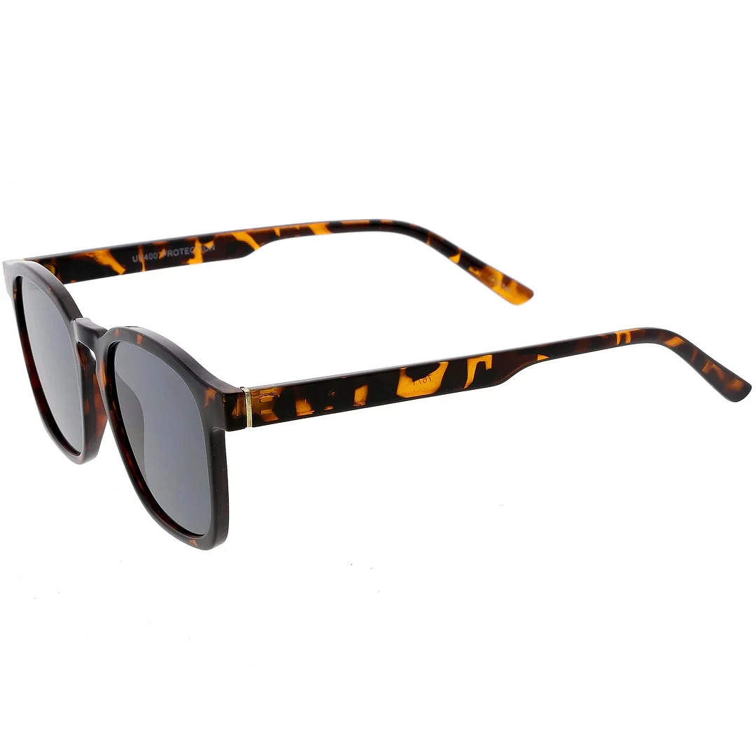 Classic Horn Rimmed Square glasses Neutral Colored Flat Lens 49mm