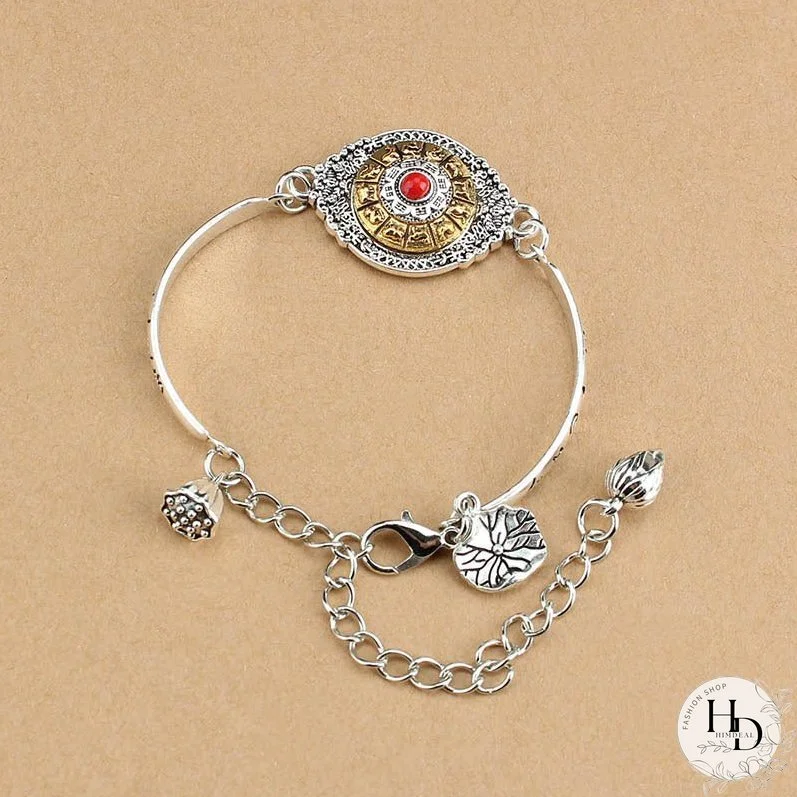 National Style The Eight Trigrams of Zodiac Sign Rotated The Six Character Mantra Bracelet