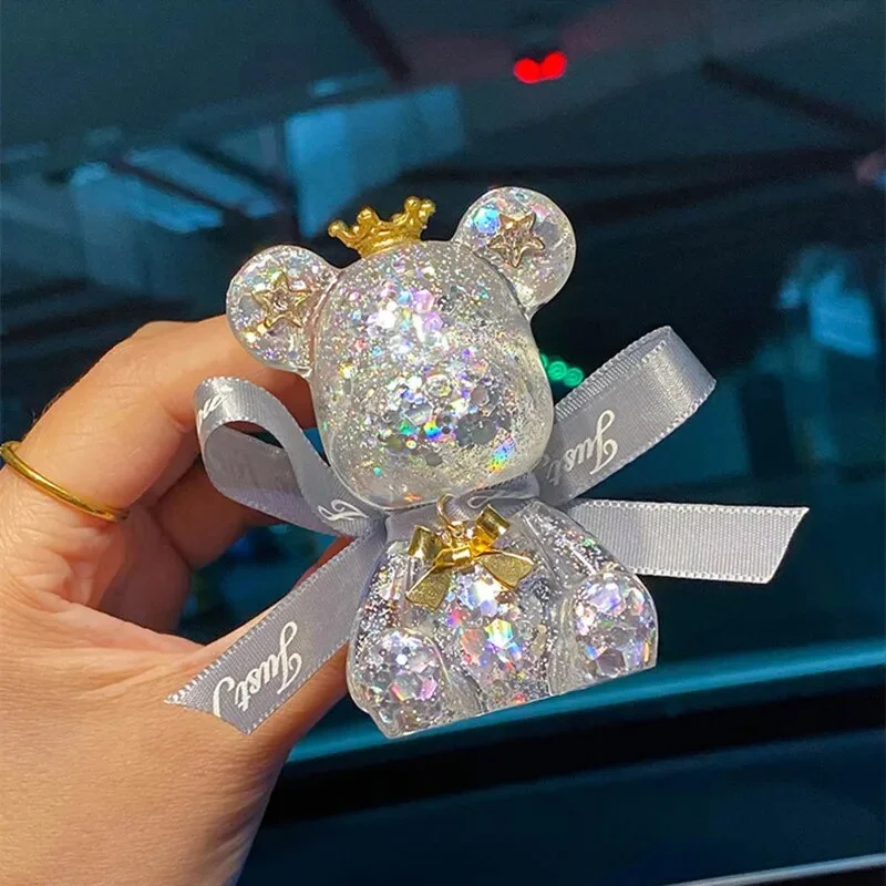 New Arrival Crystal Bear High-end Light Fragrance Female Car Perfume Ornament Car Air-conditioning Vent Air Freshener