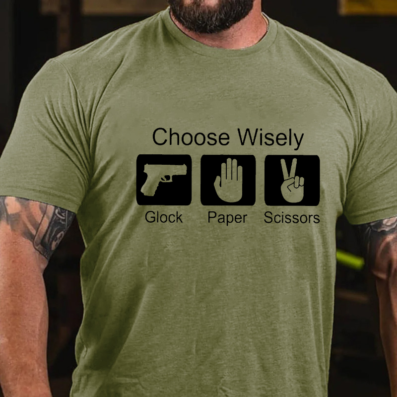 Choose Wisely Glock Paper Scissors Tshirt