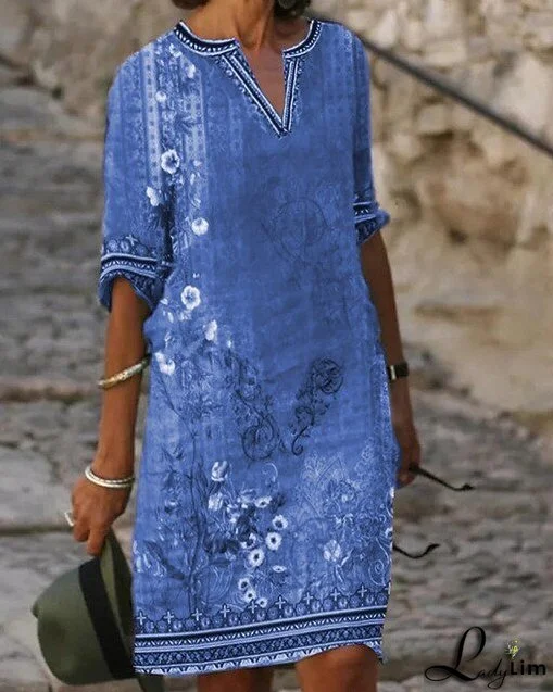 Retro mini dresses with floral print