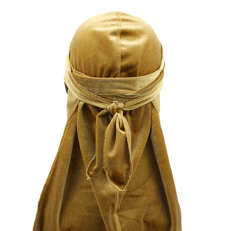 High Quality Supply New Seamless Velvet Long Tail Pirate Hat Long Ribbon Headscarf Hat Durag