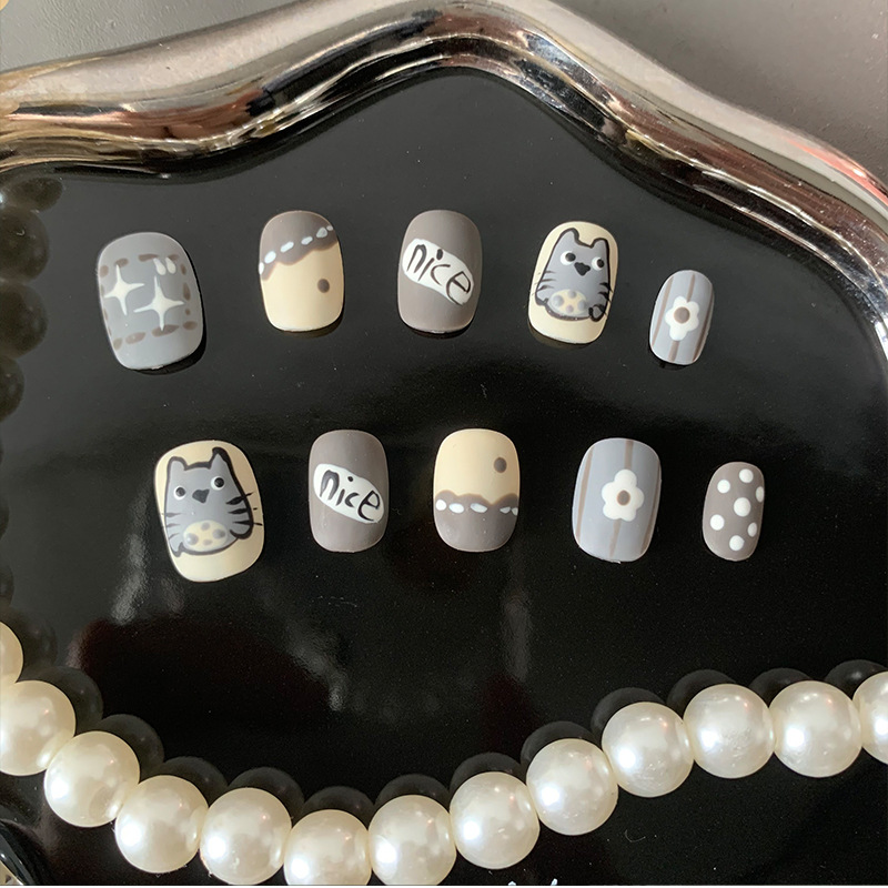 Totoro Hand-painted Press-On Nails
