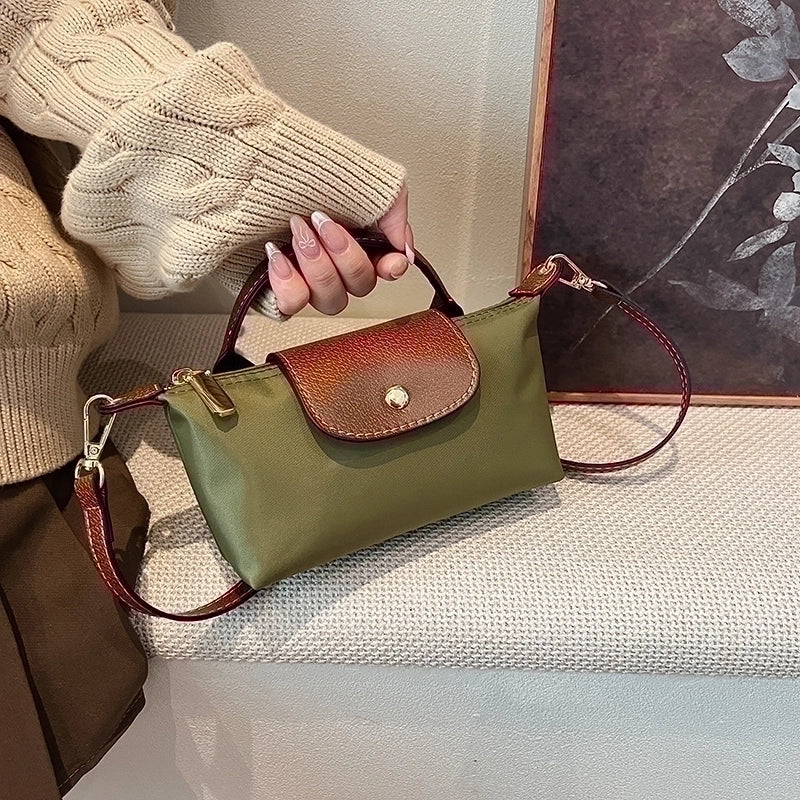 Women’s Small Nylon Solid Color Basic Classic Style Sewing Thread Square Magnetic Buckle Crossbody Bag