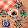 8pcs/set DIY Diamond Art Halloween Art Diamonds Coaster with Holder Kits (Cobweb)