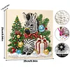 Christmas DIY Special Shape Diamond Painting Pearl Art With Inner Frame Kit 25x25cm(Zebra)