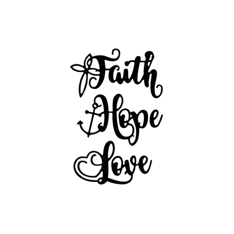 3 pcs Metal cutting die letter Faith Hope Love for Christmas scrapbooking paper card making photo album craft template mold 2021