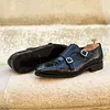 Strap Style Black Office Fashion Designer Leather Shoes -Dress Shoes
