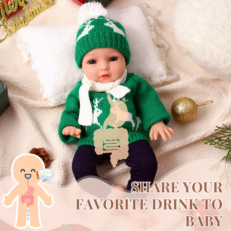 Babeside Christmas Terry 12"/16" Realistic Silicone Baby Little Infant Warming the Winter