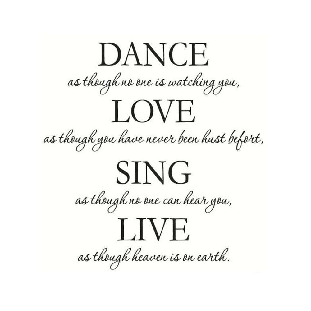 

Dance Love Sing Live Wall Sticker Quote Letter Vinyl Wall Decals Wallpaper, 501 Original