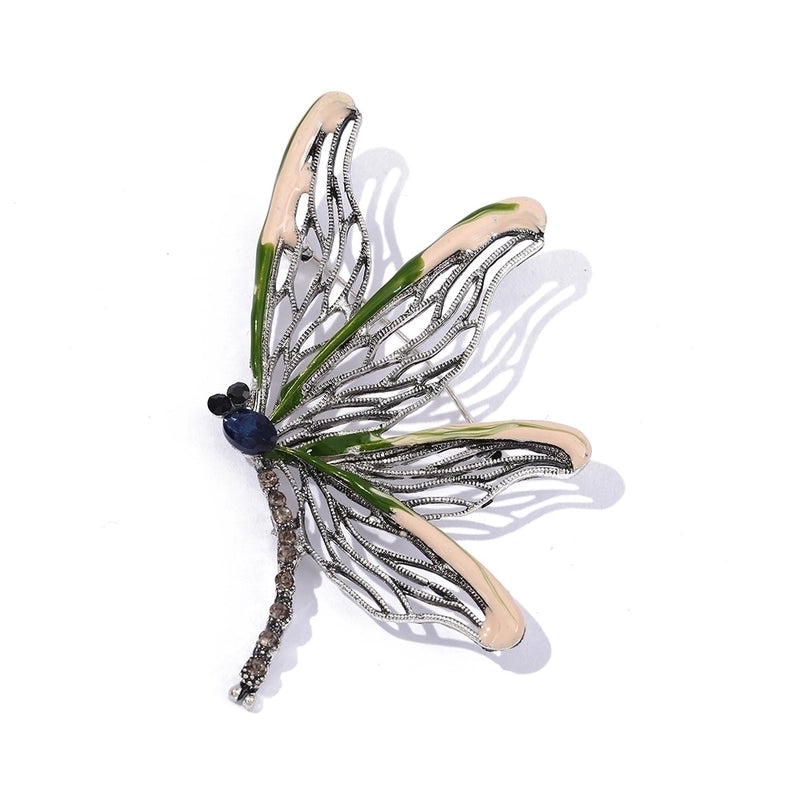 Retro Pin Dragonfly Alloy Enamel Inlay Zircon Women’S Brooches