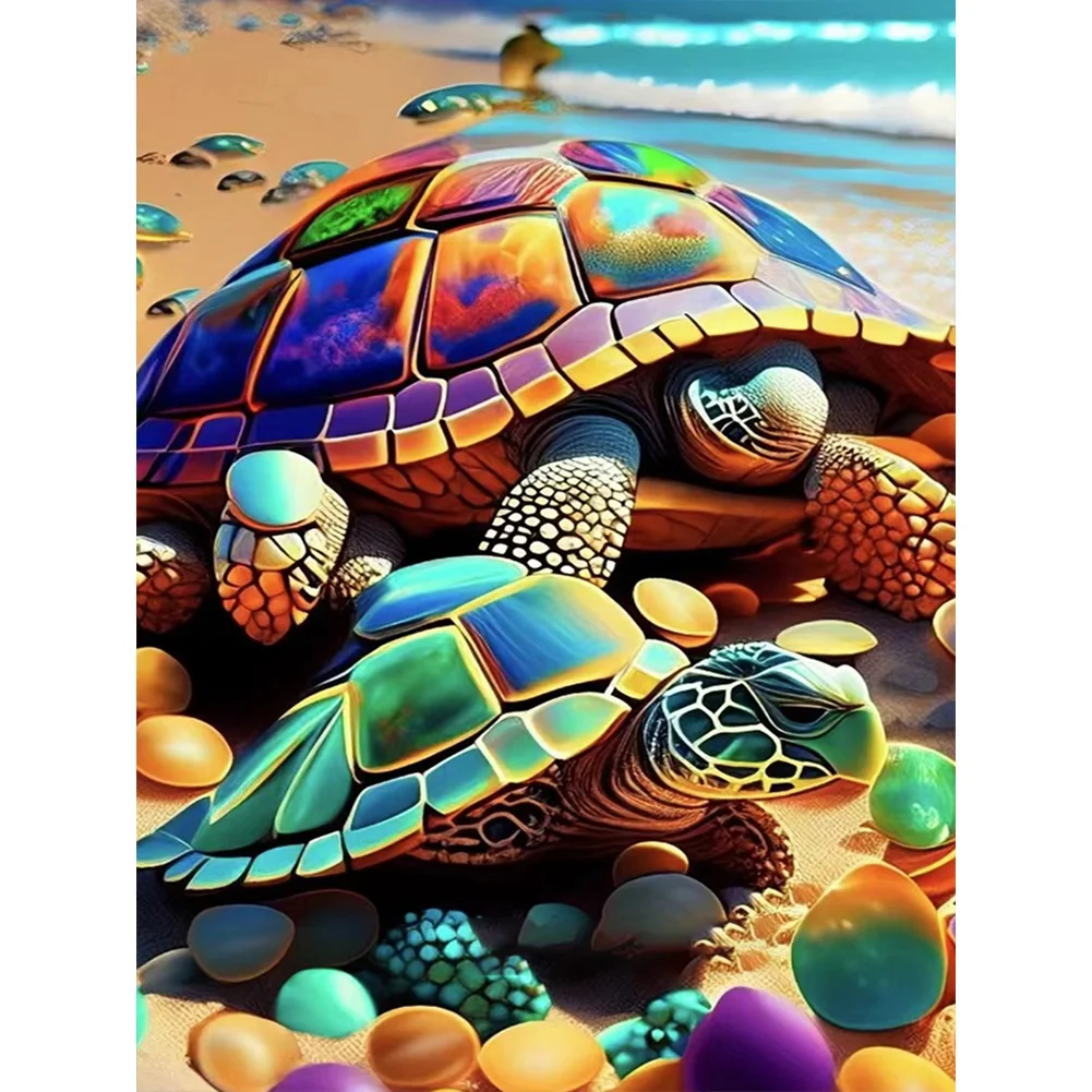 Full Round Diamond Painting - Beach Turtle(30*40cm)