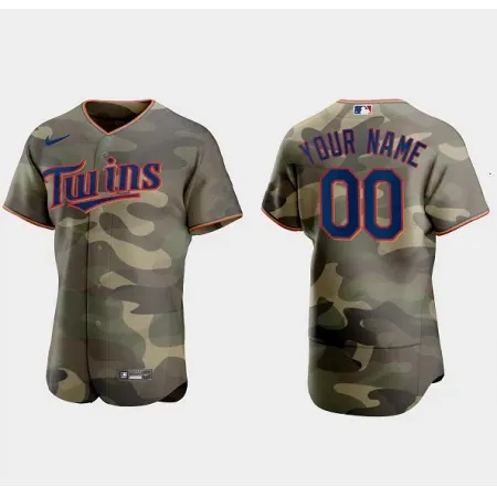 Men's Minnesota Twins Customized Olive Flex Base Stitched Baseball Jersey