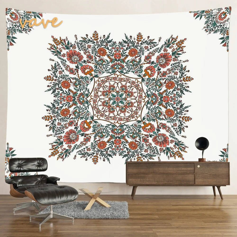 Nigikala Phase Tapestry Black and White Wall Hanging Boho Hippie Mandala Cloth Fabric Tapestry Flower Aesthetic Room Dorm Decor