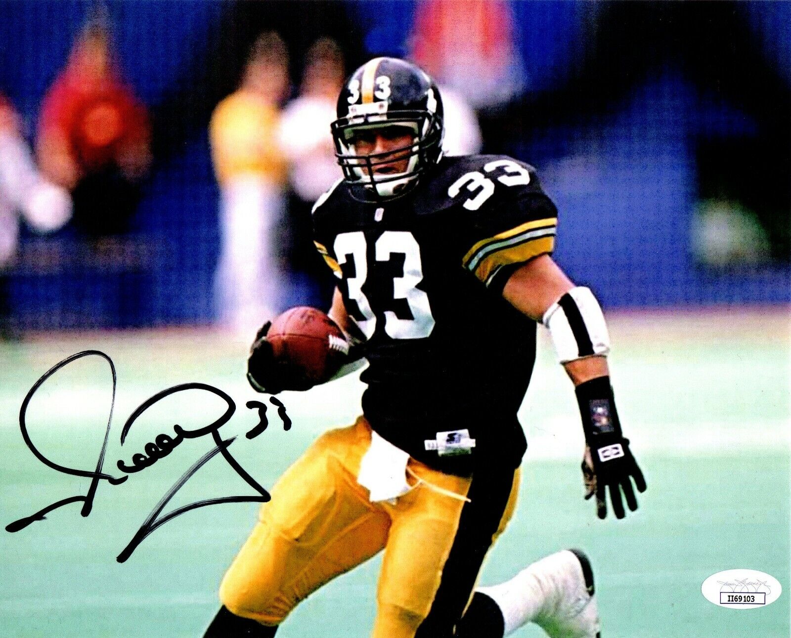 Merrill Hoge autographed signed 8x10 Photo Poster painting NFL Pittsburgh Steelers JSA COA