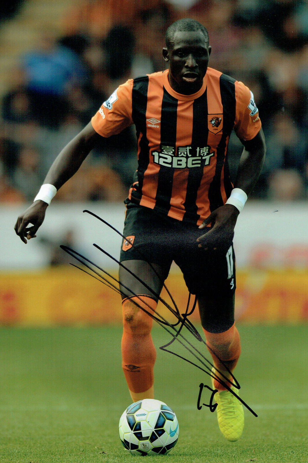 Mohamed MOMO DIAME Signed Autograph 12x8 Hull City Photo Poster painting AFTAL COA SENEGAL