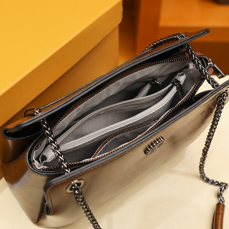 Large Vintage Single Shoulder Chain Crossbody Bag