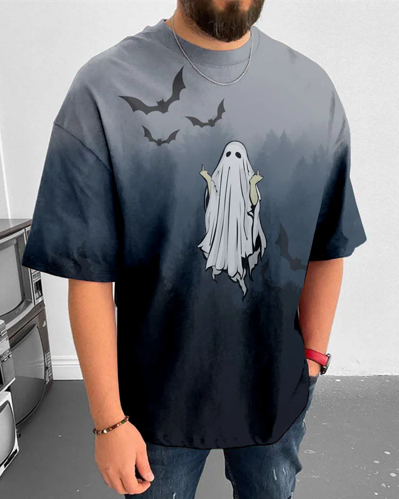 Suitmens Men's Halloween Ghost Short Sleeve T-Shirt 064
