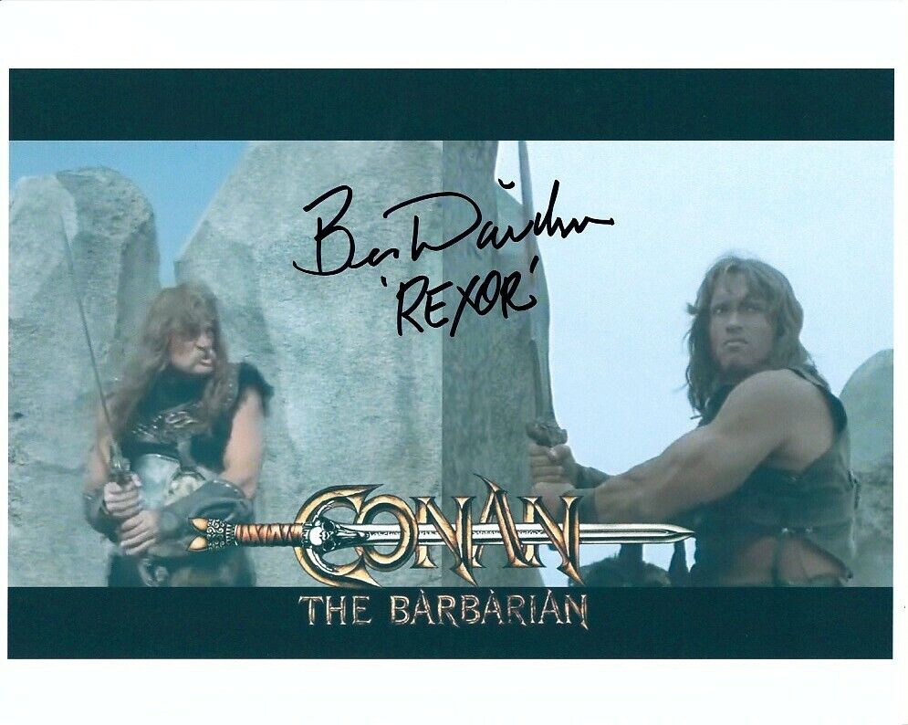 BEN DAVIDSON signed CONAN THE BARBARIAN 8x10 w/ coa ARNOLD SCHWARZENEGGER SWORD