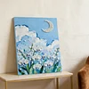 Blumen-Mond-DIY-Perlen-Mal-Kits mit Rahmen 30x40 cm Perlengem&auml;lde Bildkunst Basteln f&uuml;r Erwachsene Anf&auml;nger Geschenk Hausdekoration an der Wand