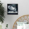 Peinture Diamant Piano Fille-Perceuse Ronde-40*40CM