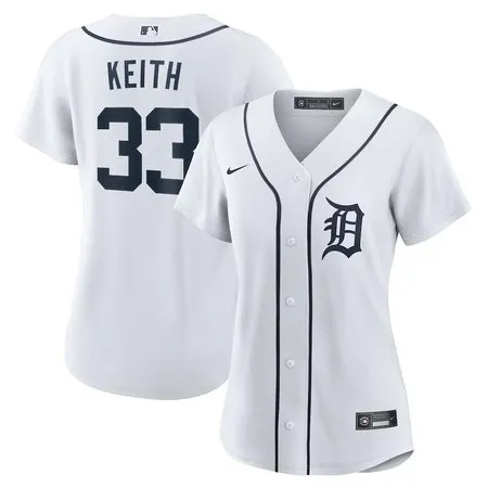 Women's Detroit Tigers #33 Colt Keith  White Home Replica Jersey