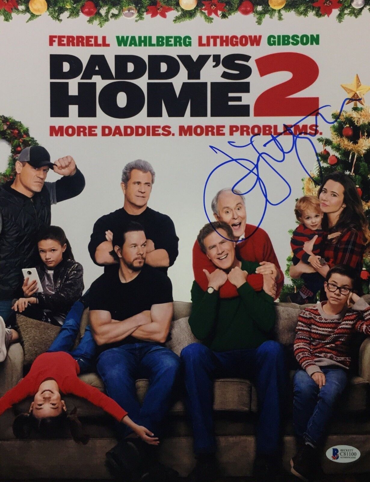 John Lithgow Signed Daddy's Home 2 11x14 Photo Poster painting Beckett BAS C81100