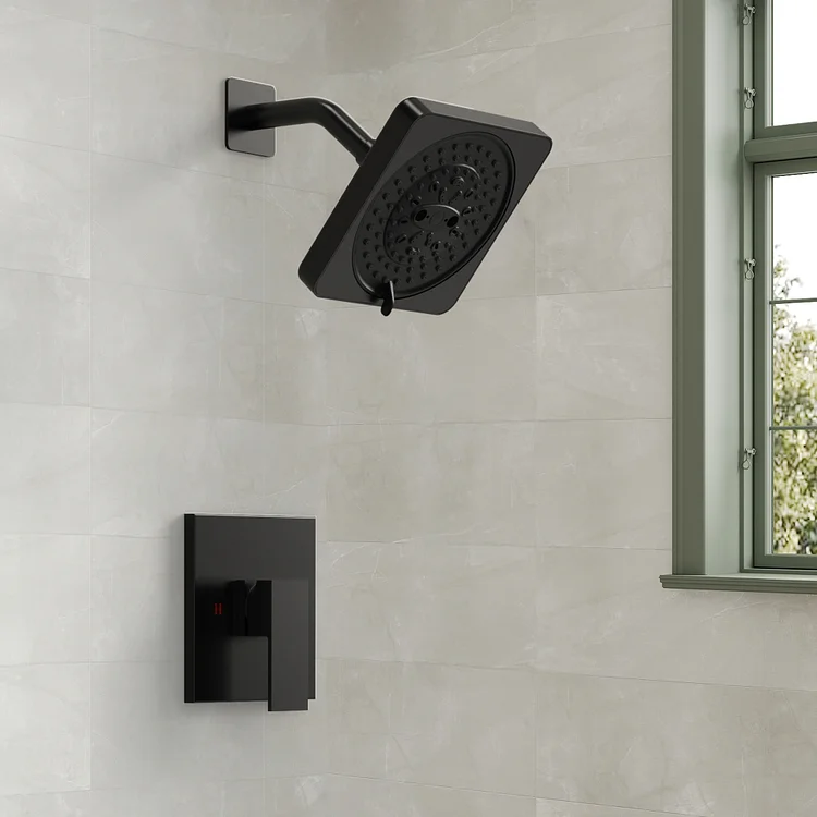 EVERSTEIN 7settings shower head with widespread sink faucet combination ES-1130-1008-BK