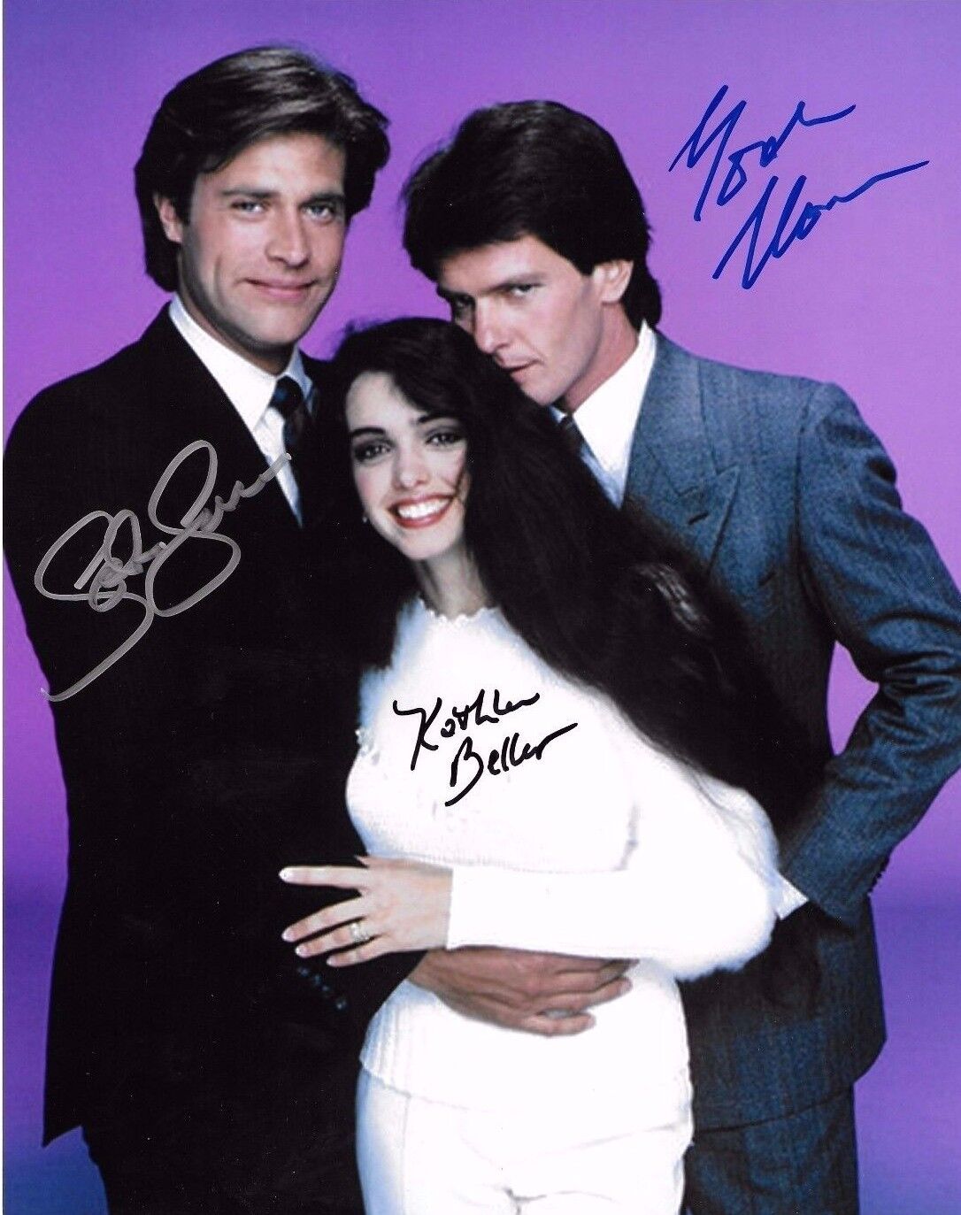 John James, Kathleen Beller, Gordon Thomson Signed 8x10 Dynasty Photo Poster painting RARE! H425