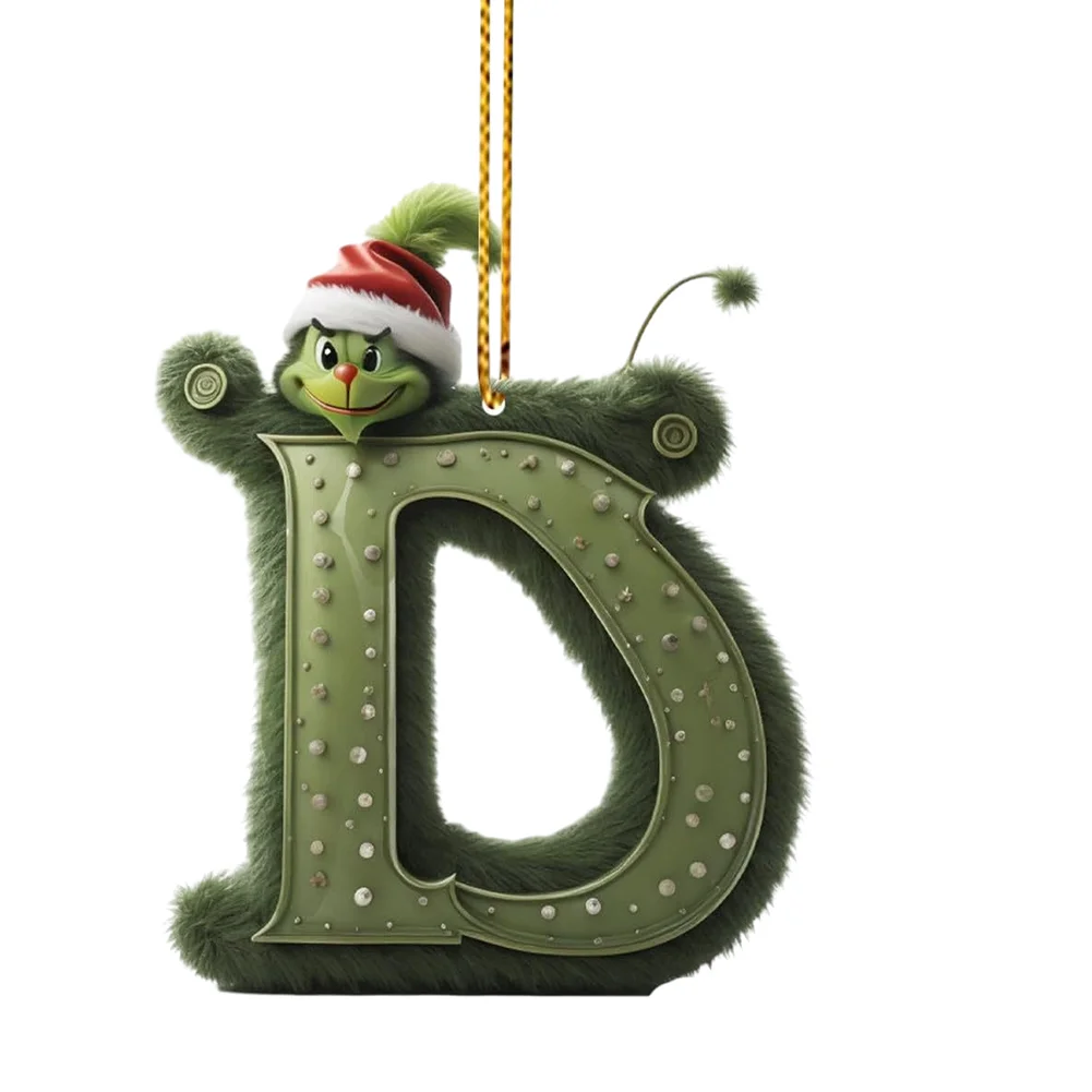 Christmas Acrylic Grinch Xmas Tree Hanging Ornament Hanging Green Monster Decor