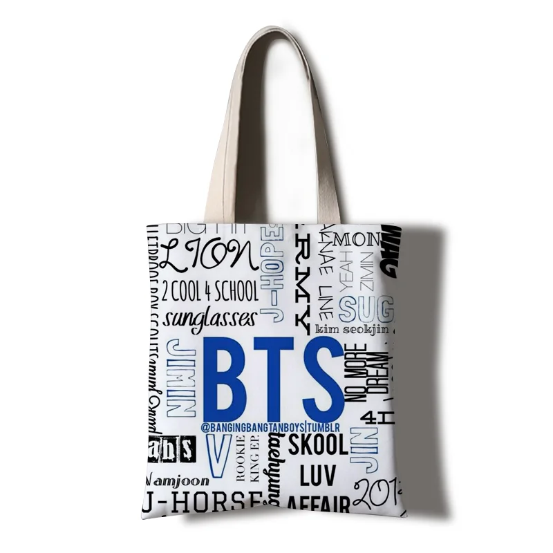 Kpop BTS Merchandise Canvas Shoulder Bag Casual Tote for Army Gifts