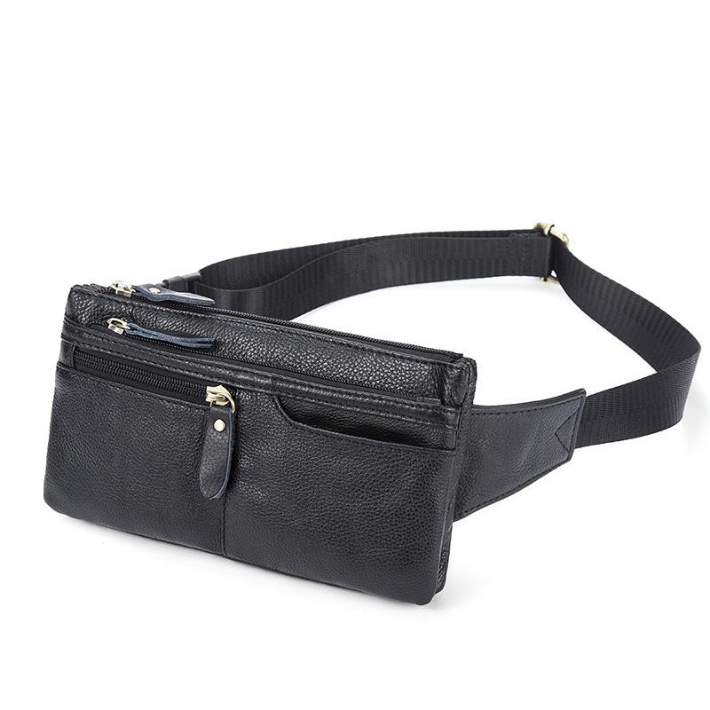 Men's Leather Fanny Bag Retro Casual Crossbody Bag