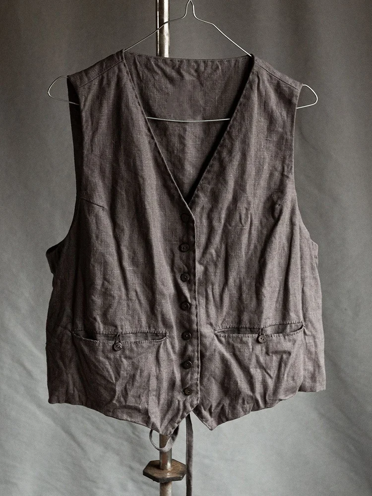 Men's Vintage Linen Blend Vest