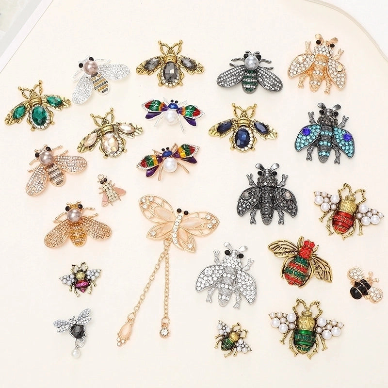 1 Piece 18 * 23mm 43*30mm 46*35mm Alloy Rhinestones Pearl Bee Polished Pendant