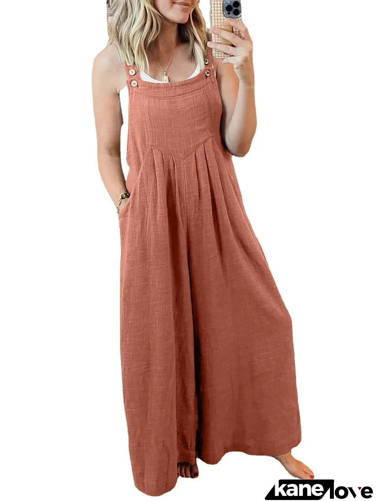 2023 Hot Sale Plus Size Wide Leg Overalls Jumpsuit