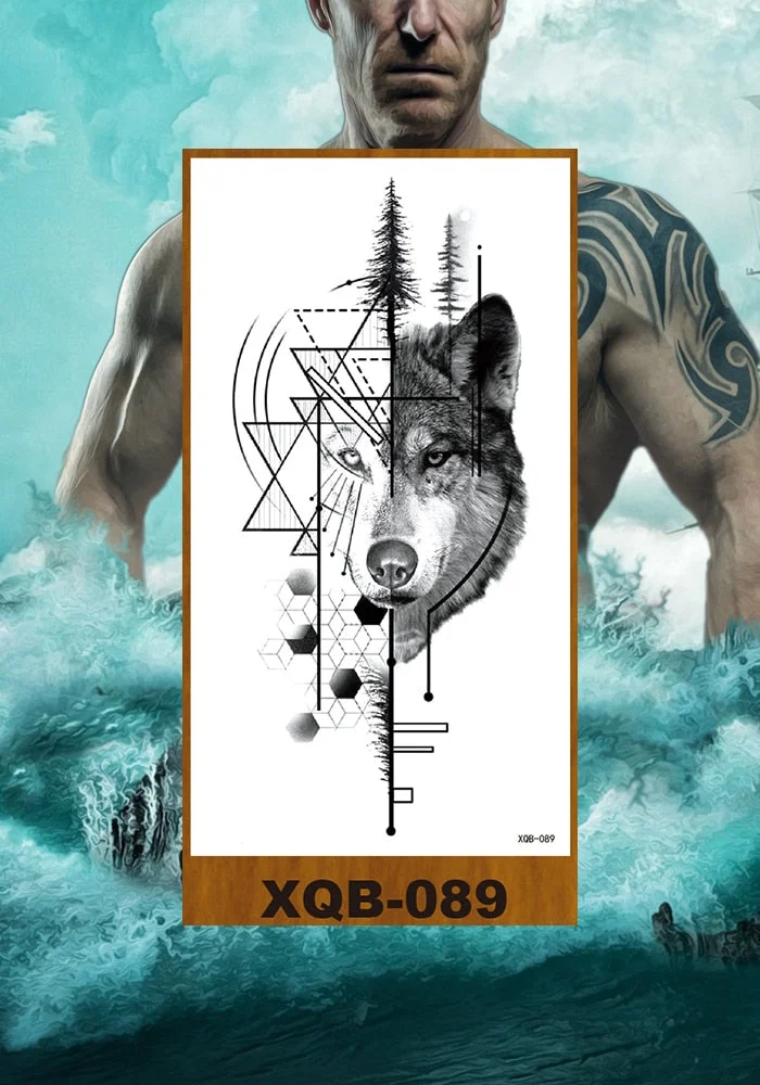 Waterproof Temporary Tattoo Sticker Hipster Tattoo Man Woman Tattoo Body Tattoo Art Tatuajes Big Tiger Lion Wolf Rose Arm Tatto